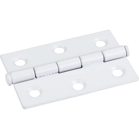 Hardware Resources White 2-1/2"x1-11/16" Single Full Swaged Butt Hinge 33528WH